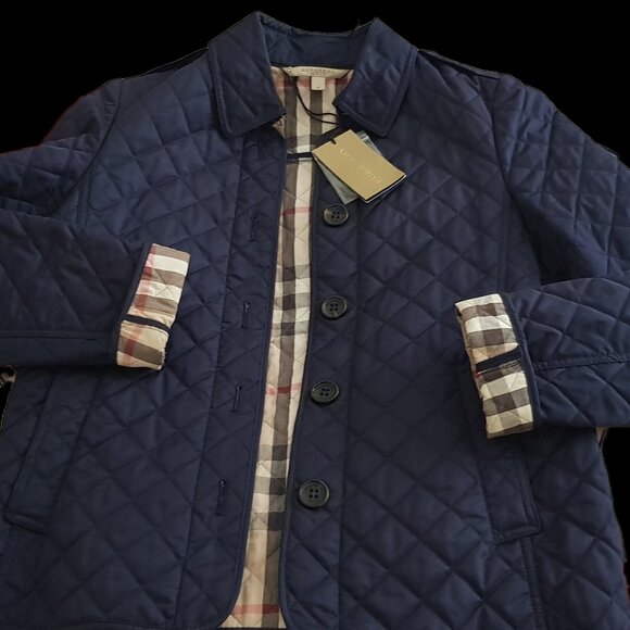 Burberry Brit Navy Blue Quilted Women Jacket M - Picture 1 of 6